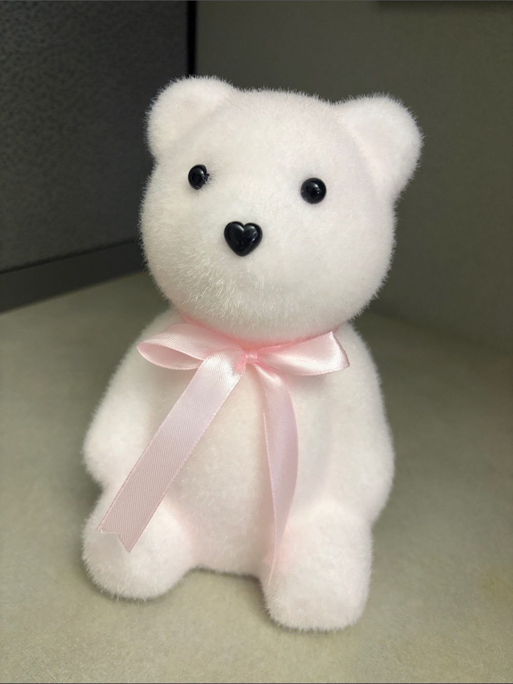 Pink Fuzzy Teddy Bear with Satin Bow